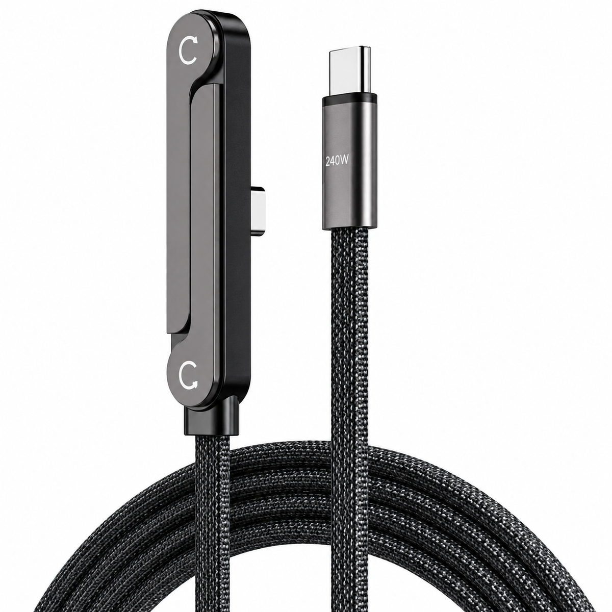 Cable Tipo C 2 en 1: Carga Rápida 240W y Soporte para Celular