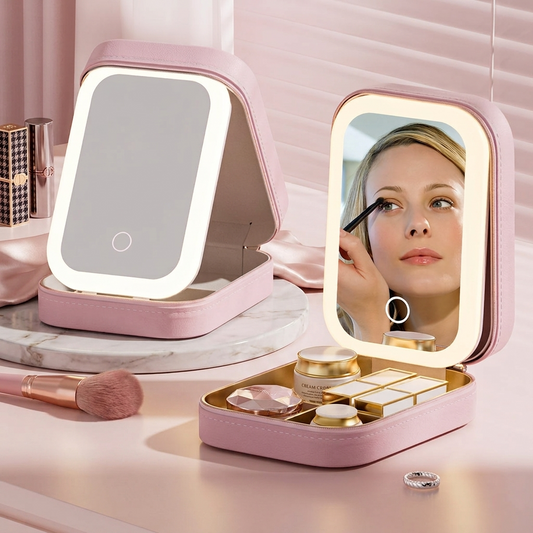 Joyero Organizador con Espejo y Luz LED